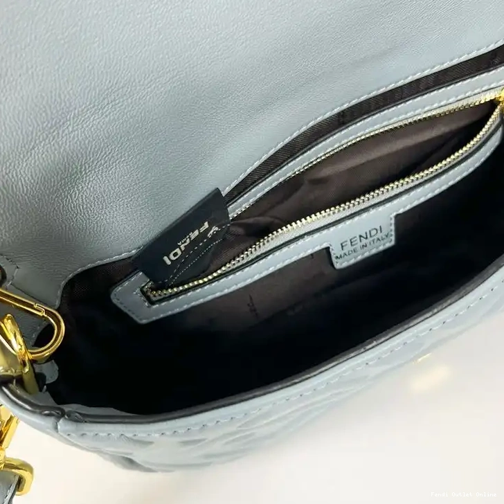 Affordable FF Motif Nappa Baguette Blue In Fendi Bag Medium Leather Sky 0520